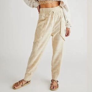 Free People Sweet Escape Striped Tapered Leg High Rise Harem Jogger Pants